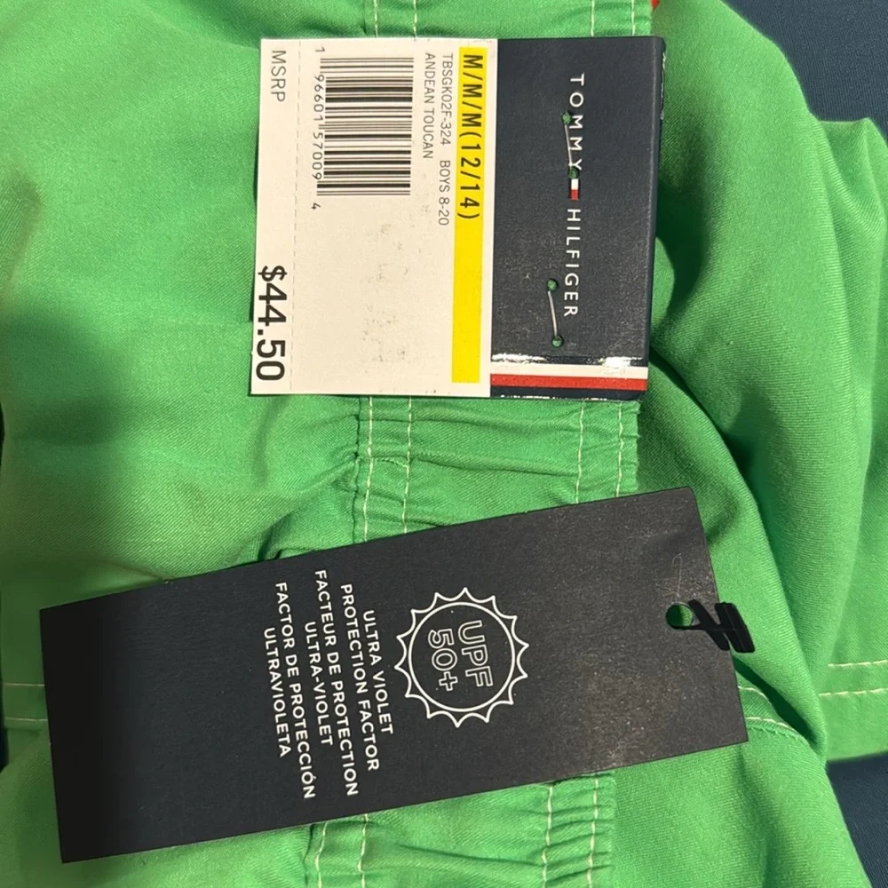 NWT Tommy Hilfiger Boys Tommy Script Swim Trunks with Liner‎ Preppy Classic